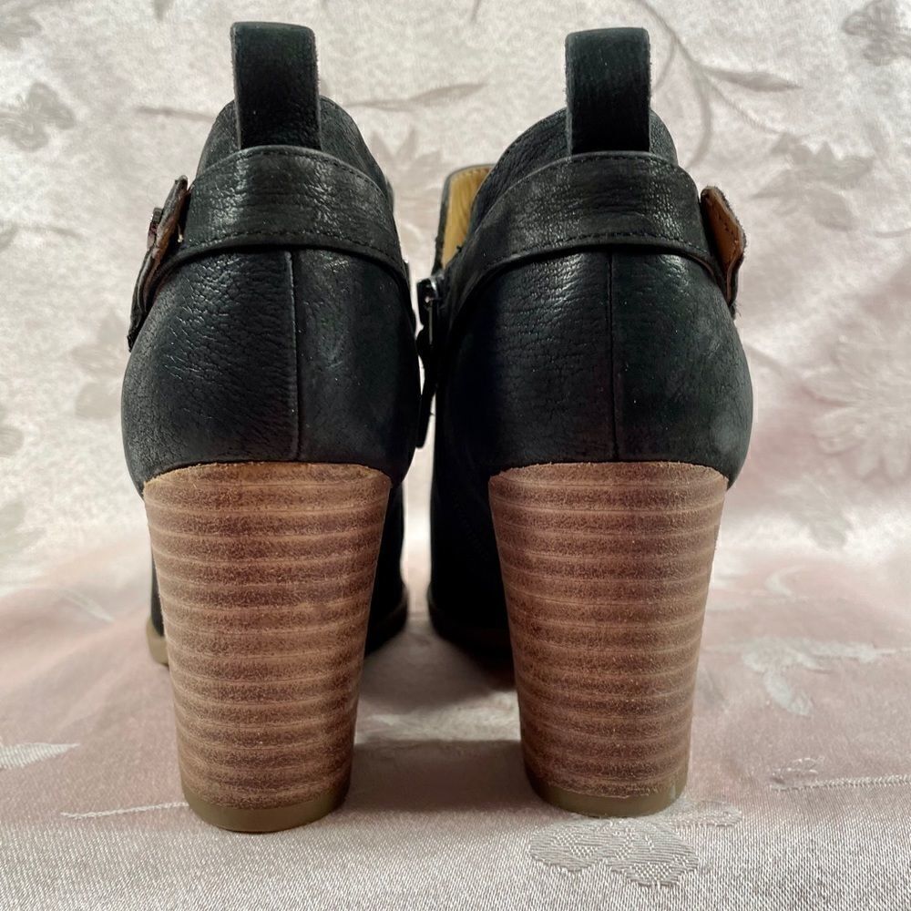 BLACK LEATHER FRANCO SARTO ANKLE BOOTS SIZE 7.5 - Picture 6 of 7